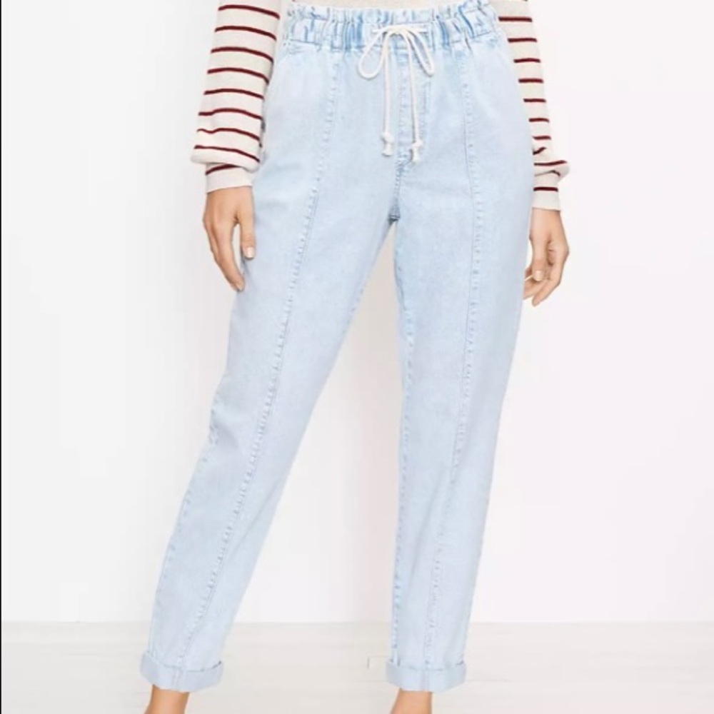 | NWT | Loft | High rise jean joggers | dusty indigo | Sz XL |